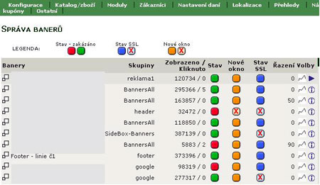 Administrace - spr&aacute;va banerů