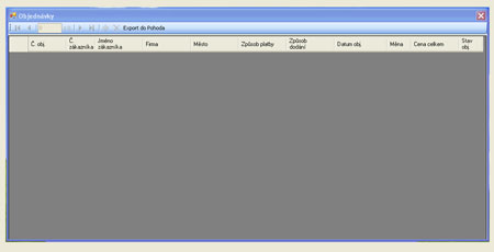 přehled objedn&aacute;vek