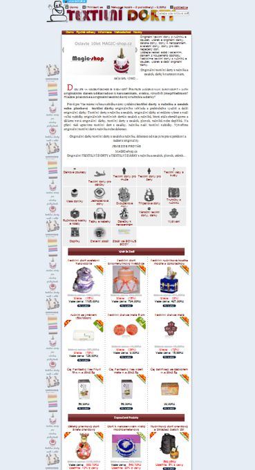 Textiln&iacute; dorty a d&aacute;rky na obchod.magic-shop.cz